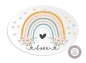 Preview: zauberhaftes ovales Türschild mit Regenbogen Blüten Herzen und Wunschname, Kinderzimmer- zur Einschulung, Geburtstag, Taufe, Lüttentüddel®